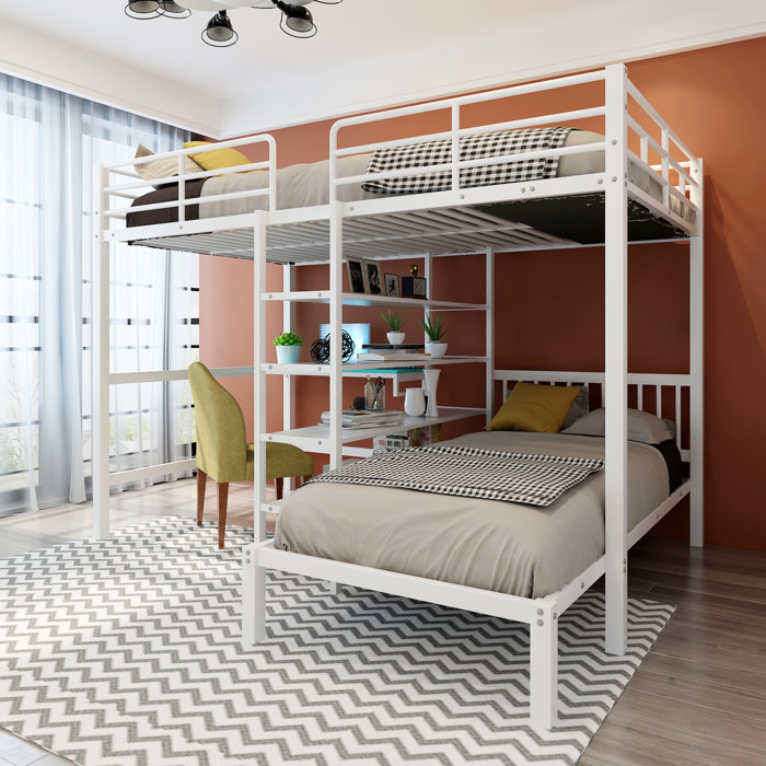 Isabelle & Max™ Metal Bunk Bed,Full Over Twin Bunk Beds With BuiltIn